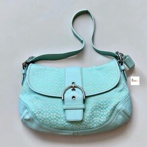 Coach Mint Green Seafoam Blue Soho Flap Shoulder Bag F06808 China